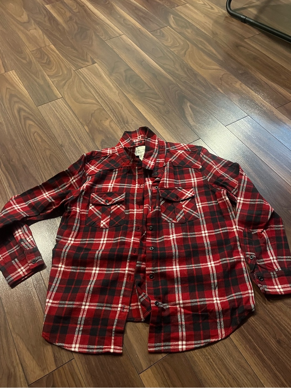 Forever 21 Women’s Red Plaid Flannel Shirt - Classic Button-Up